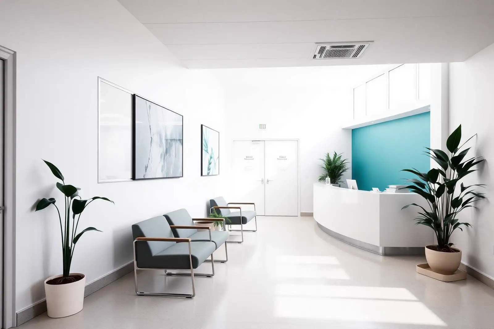 Bright, modern reception and waiting area at a Power Health Colorado clinic